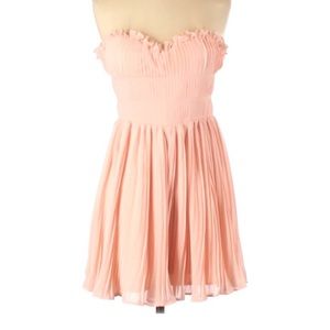 NEW NBD X Revolve Ruffle, Strapless Pleated Mini Dress